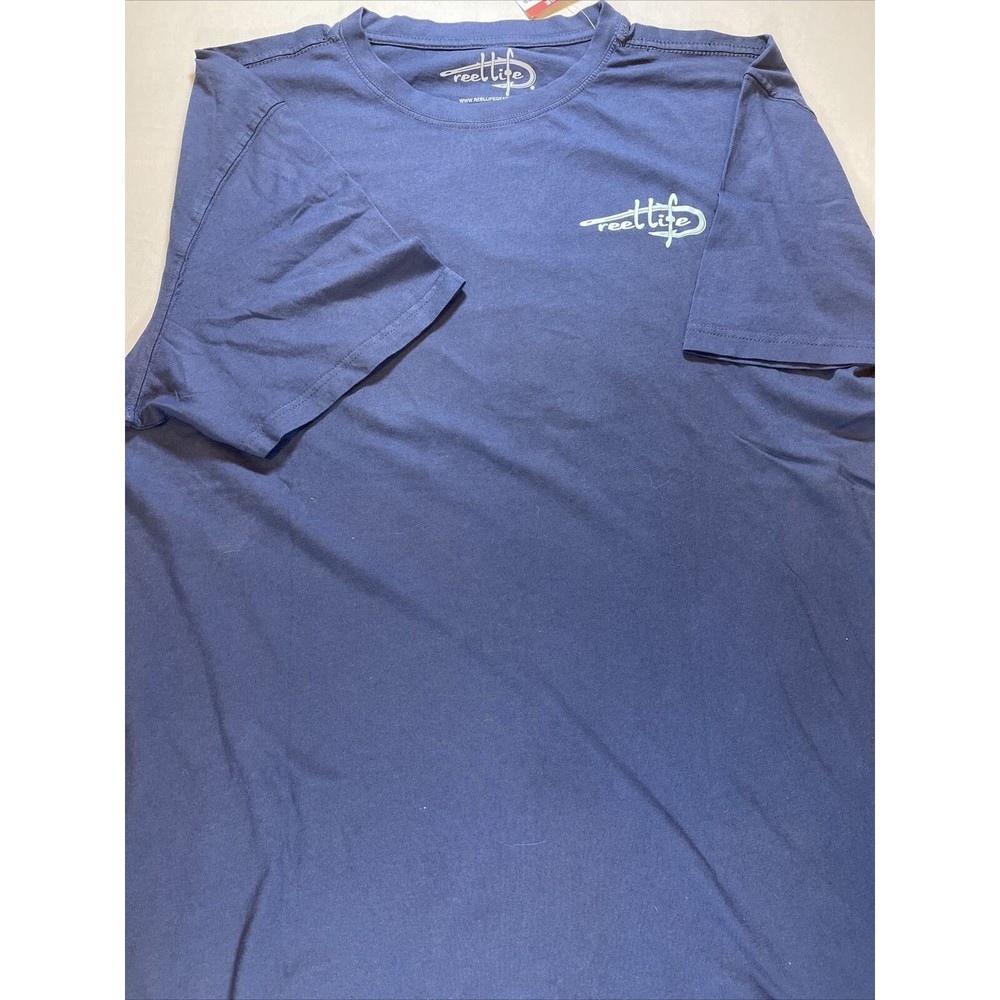 Reel Life Men's Short Sleeve Tee Soft Ring Spun Cotton Ocean Wash T-shirt SizeXL